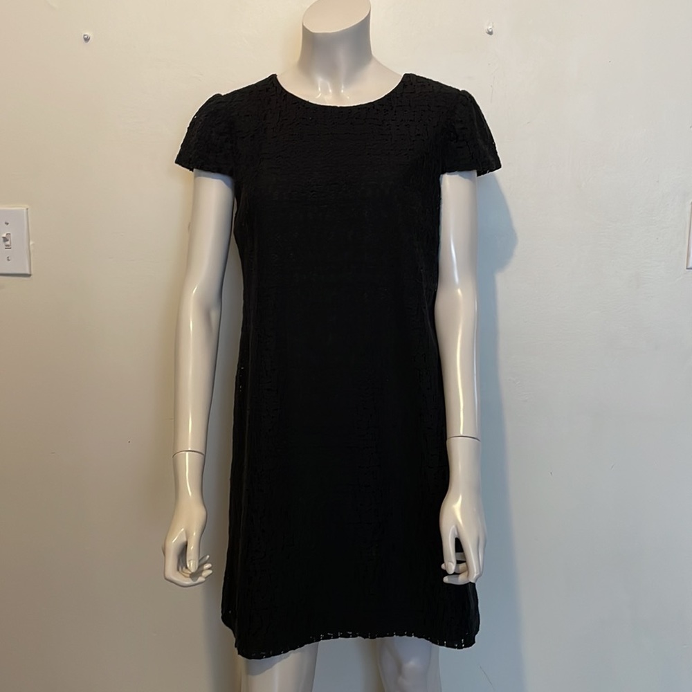 Black Suzi Chin Short-Sleeve Dress